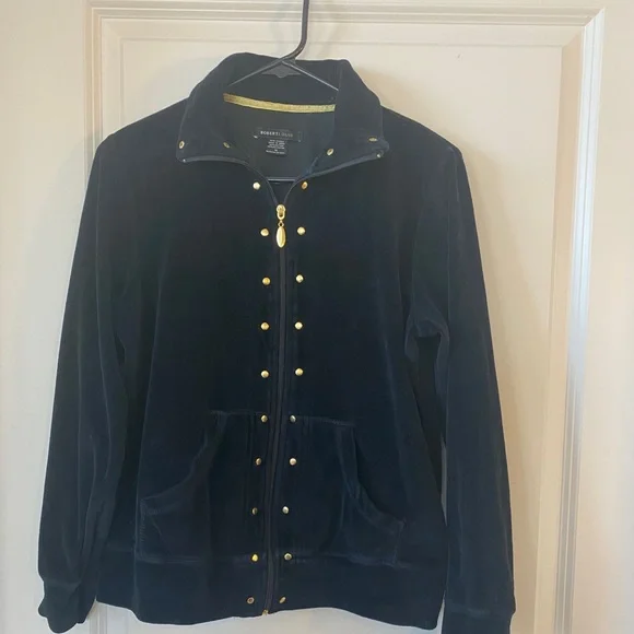 Robert Louis Jackets Coats Robert Louis Crushed Velour Black